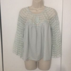 Lucky Brand sheer bell sleeve top
